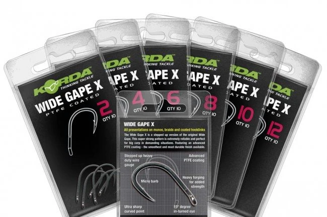 KORDA Wide Gape X Hooks - 2 Micro Barbed 1 KORDA Wide Gape X Hooks - 2 Micro Barbed