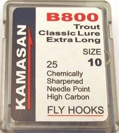 Kamasan B800 Long Shank Trout Fly Hooks - Sz6
