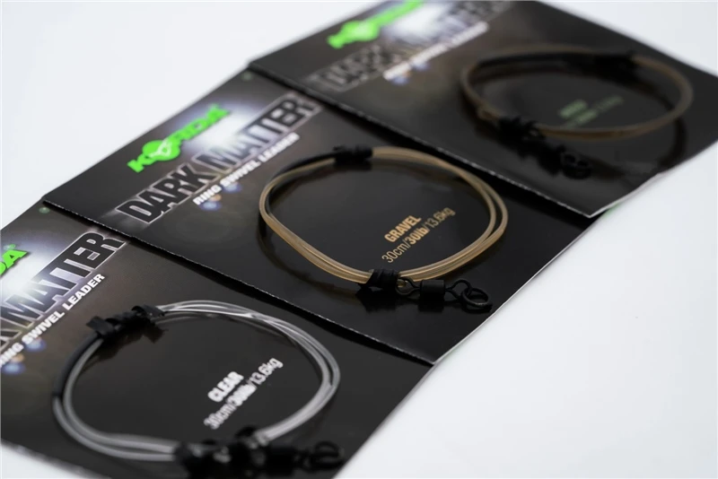 KORDA Dark Matter Ring Swivel Leader - 30cm Clear 30lb 1 KORDA Dark Matter Ring Swivel Leader - 30cm Clear 30lb