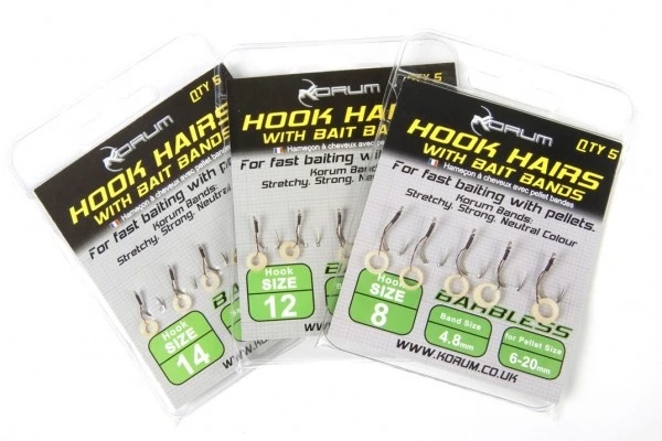 KORUM Hook Hairs With Bait Bands - Size 10 1 KORUM Hook Hairs With Bait Bands - Size 10